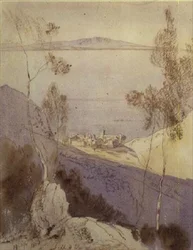Esphigmenou-klostret (akvarell)