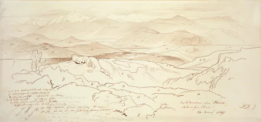 Utsikt från bergen ovanför Phonia, 1849