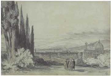 Utsikt över Florens med Duomo i fjärran, 1839