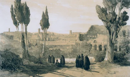 Utsikter i Rom och dess omgivningar: Rom från Convento of Ss. Giovanni och Paolo