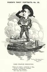 Punch tecknad: Lord Charles Beresford, anglo-irländsk amiral och konservativ politiker (gravyr)