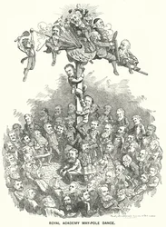 Punch tecknad: Royal Academy Maypole Dance (gravyr)