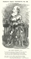 Punch tecknad: Sir John Gilbert, engelsk konstnär (gravyr)