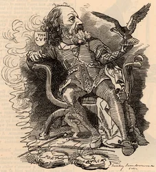 Tecknad film av Alfred Tennyson (1809-1893) engelsk poet