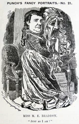 Illustrerat porträtt av Mary Elizabeth Braddon (Maxwell)