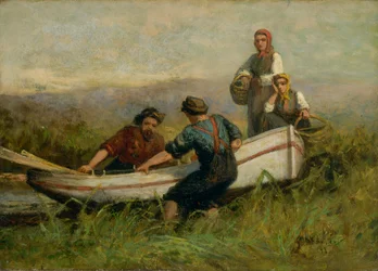 Människor nära båt, 1893.