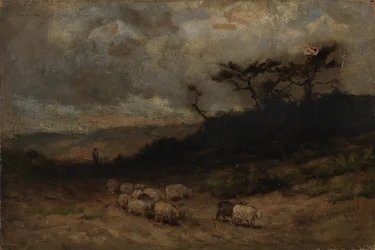 Utan titel (fåraherde med får)