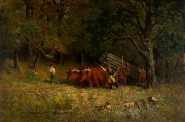 Namnlös pojke och man med oxar, 1891.