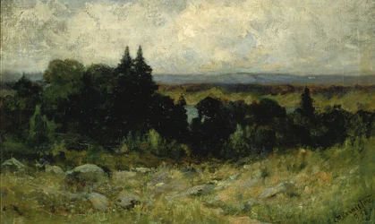 Namnlöst landskap, fält med stenar och träd, 1893.