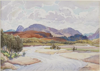 On the Spey, ca 1935 (Akvarell)