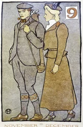Golf Couple - i "" Golf Calendar"" av Edward Penfield
