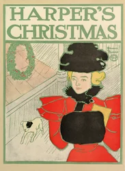 Affisch som annonserar Harpers New Monthly Magazine, julen 1894