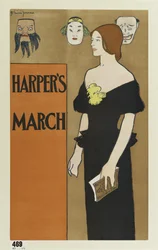 Reklamaffisch för tidskriften Harpers, mars 1896