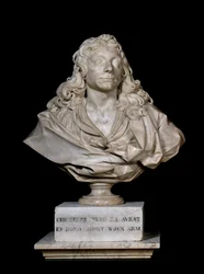 Porträttbyst av Sir Christopher Wren, 1600-talet (marmor)