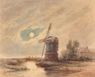 Landskap med väderkvarn