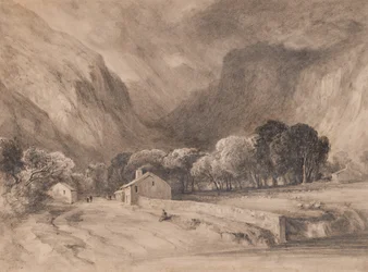Landskap med berg