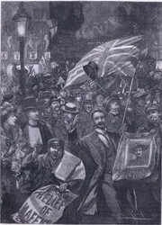 Mafeking night in London, illustration från Cassells History of England, 1900-talet