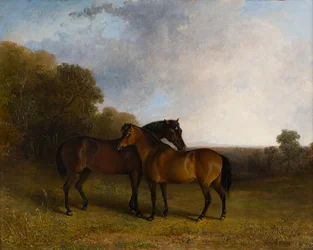 Two Hunters in a Landscape, ca 1830-99 (olja på duk)
