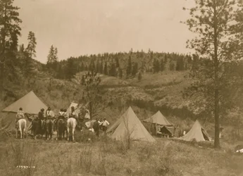 Författarläger bland Spokan 1910 (foto)