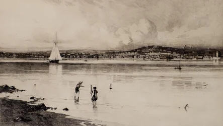 Broughty Ferry från Tayport (etsning)