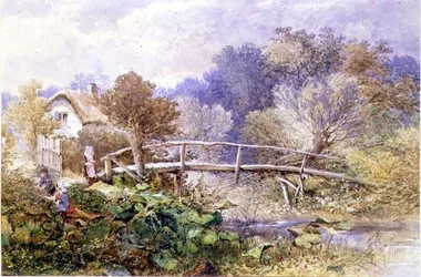 On Tapsy Brook, Herefordshire (akvarell)