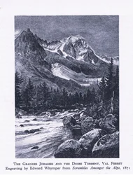 Grandes Jorasses och Doire-bäcken, Val Ferret, ur British Adventure, utgiven av Collins, 1947