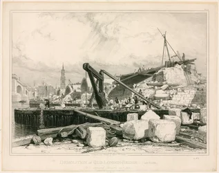 Rivning av Old London Bridge, 1832