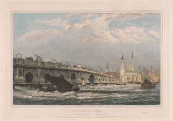 Gamla London Bridge efter reparationen 1700 fram till 1831/1832