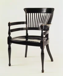 Fåtölj, tillverkad av James Peddle, ca 1880 (eboniserat trä)