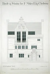 Hus och studio för F. Miles Esq, Chelsea, graverade av C.P. Edwards (se även 176482-485)