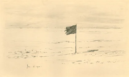 Black Flag Camp. - Amundsens svarta flagga inom några mil från sydpolen, 1912, 1913
