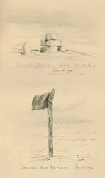 Cairn Left By The Norwegians, and Amundsens South Pole Mark, januari 1912, 1913.