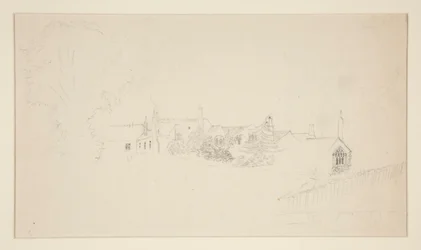 Arkitektstudie (recto); Prydnadsskisser (verso)