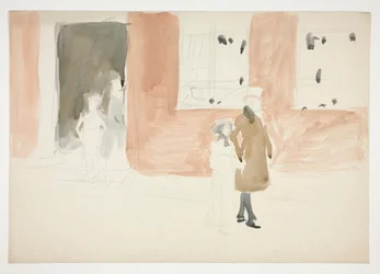Par som tar en promenad - (oidentifierad illustration)