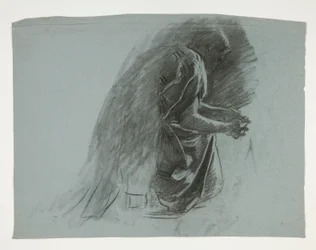 Figurstudie för Sir Lancelot och Sir Bors outfit Galahad med hans sporrar, från The Quest of the Holy Grail (andra i en serie av femton målningar för Boston Public Library, färdigställd 1901)