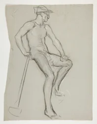 Figurstudie för The Spirit of Vulcan, Genius of the Workers in Iron and Steel, capitol rotunda, Harrisburg, Pennsylvania