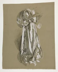 Figurstudie för Infant Galahad, från The Quest of the Holy Grail (första av en serie av femton väggmålningar för Boston Public Library, färdig 1901)