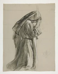 Figurstudie för riddaren av Sir Galahad, från The Quest of the Holy Grail (en serie med femton målningar för Boston Public Library, färdigställd 1901)