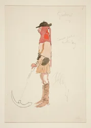 Trädgårdsmästare, kostymskiss för Henry Irving