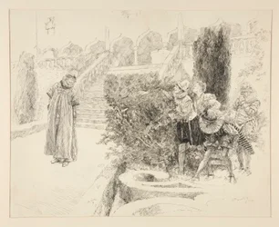 Malvolio hittar brevet, illustration till akt II, scen v, tolfte natten