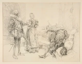 Maria, Sir Andrew och Toby, illustration till akt I, scen iii, tolfte natten
