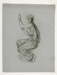 Medaljongstudie för väggmålning vid statens huvudbyggnad i Harrisburg, Pennsylvania, 1902-1911 (slutförd av John Singer Sargent)