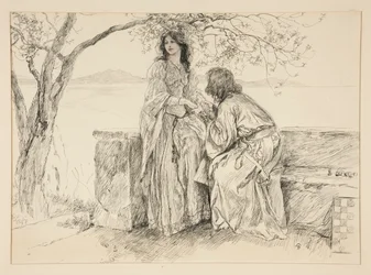 Miranda och Ferdinand, illustration till akt V, Scene i, Stormen