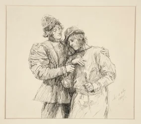 Orlando och Adam, illustration för akt II, Scene iv, As You Like It