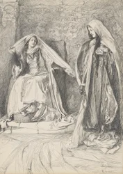 Rebecca och Rowena, illustration till Ivanhoe