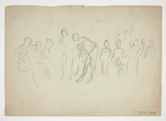 Skiss av en folkmassa - oidentifierad illustration