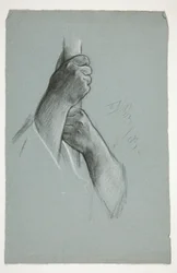 Skiss av två händer som klättrar på en stolpe