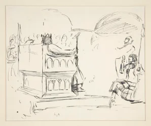 Studie för The Quest of the Holy Grail (serie med femton målningar för Boston Public Library, färdig 1901)