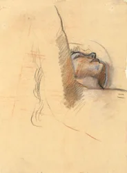 Studie för The Spirit of Light - väggmålningsdekoration vid State Capitol Building i Harrisburg, Pennsylvania, 1902-1911 (slutförd av John Singer Sargent)
