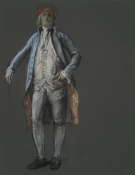 Studie för figur av Benjamin Franklin i